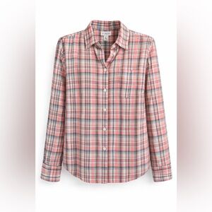 J. Crew Multicolor Plaid Shirt small pink